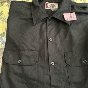 Dickies Black Button-Up Shirt short sleeve with pockets 3XL